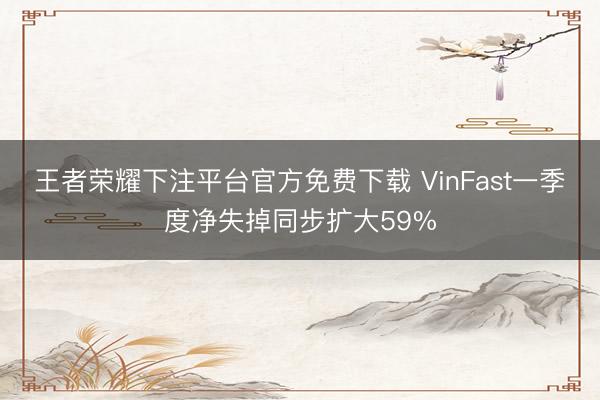 王者荣耀下注平台官方免费下载 VinFast一季度净失掉同步扩大59%
