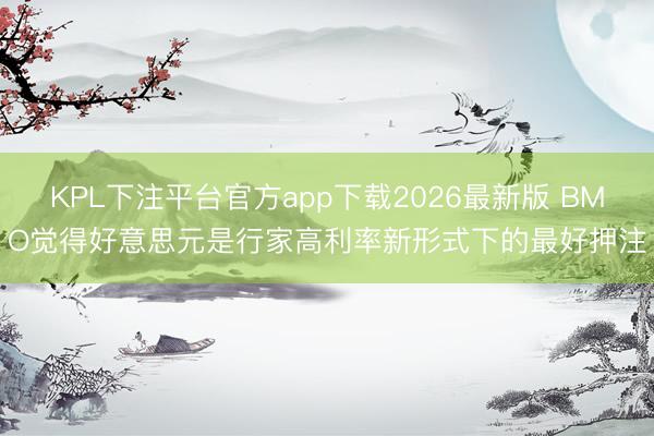 KPL下注平台官方app下载2026最新版 BMO觉得好意思元是行家高利率新形式下的最好押注