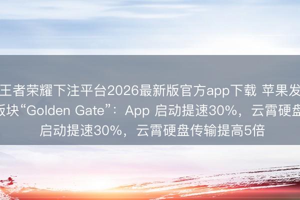 王者荣耀下注平台2026最新版官方app下载 苹果发布macOS新版块“Golden Gate”：App 启动提速30%，云霄硬盘传输提高5倍