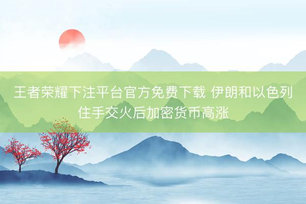 王者荣耀下注平台官方免费下载 伊朗和以色列住手交火后加密货币高涨