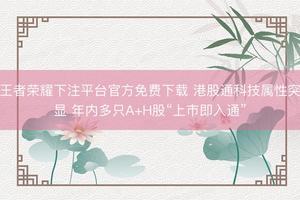 王者荣耀下注平台官方免费下载 港股通科技属性突显 年内多只A+H股“上市即入通”